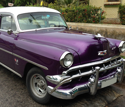Vintage American Car In Varadero